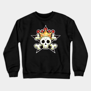Cute pirate skull with crown and crossbones Crewneck Sweatshirt